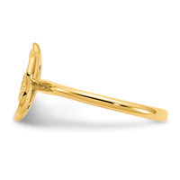14k Polished and Textured Diamond Circle Ring-RM6884