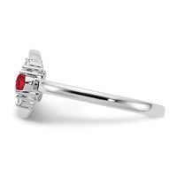 14k White Polished Diamond and Ruby Circle Ring-RM6886