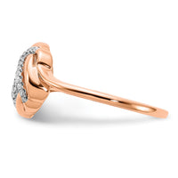 14k Rose Gold Polished Diamond Love Knot Ring-RM6889