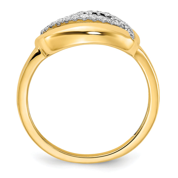 14k Polished Diamond Oval Ring-RM6890
