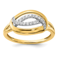 14k Polished Diamond Oval Ring-RM6890