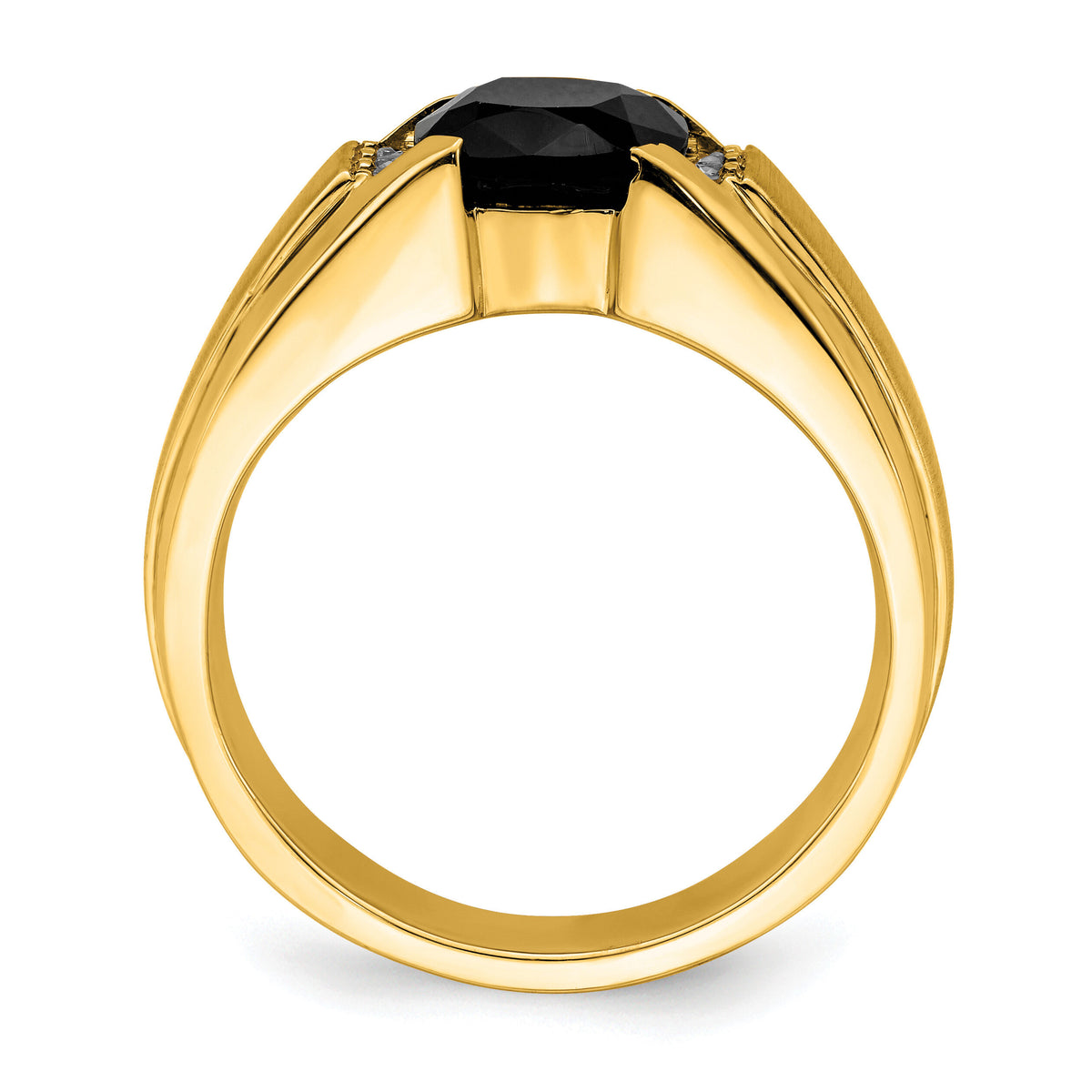 14k Onyx and Diamond Mens Ring-RM6940