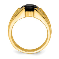 14k Onyx and Diamond Mens Ring-RM6940
