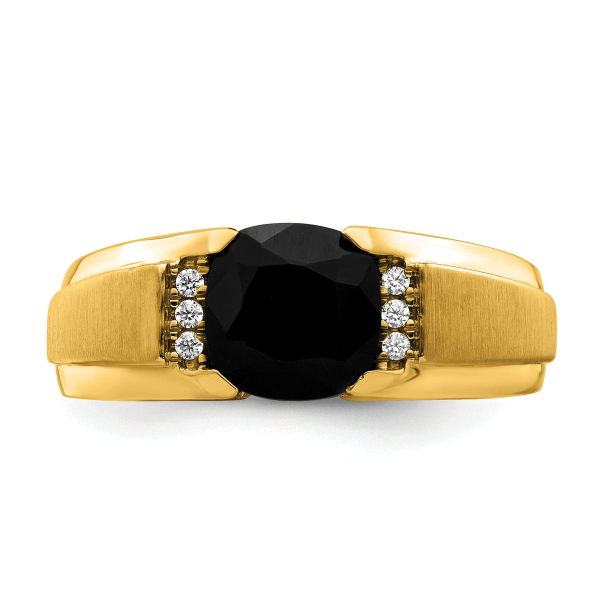 14k Onyx and Diamond Mens Ring-RM6940