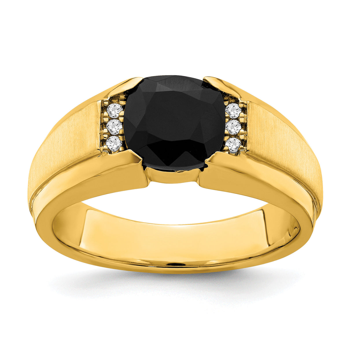 14k Onyx and Diamond Mens Ring-RM6940