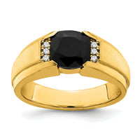14k Onyx and Diamond Mens Ring-RM6940