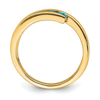 14k Blue Topaz 4-stone Ring-RM7112