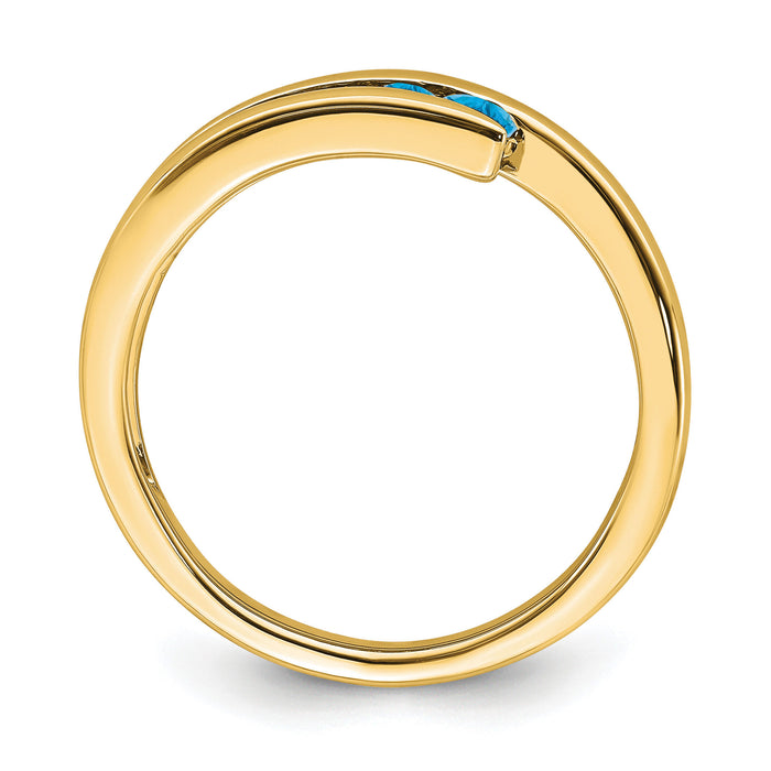 14k Blue Topaz 4-stone Ring-RM7112