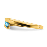 14k Blue Topaz 4-stone Ring-RM7112