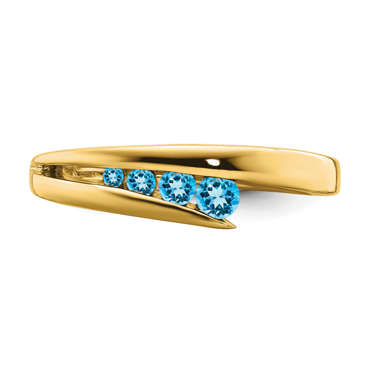 14k Blue Topaz 4-stone Ring-RM7112