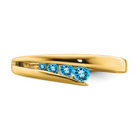 14k Blue Topaz 4-stone Ring-RM7112