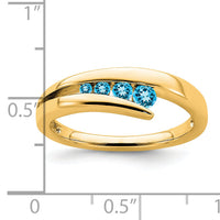 14k Blue Topaz 4-stone Ring-RM7112
