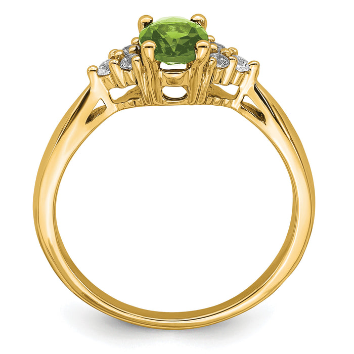 14k Peridot and Diamond Ring-RM7118