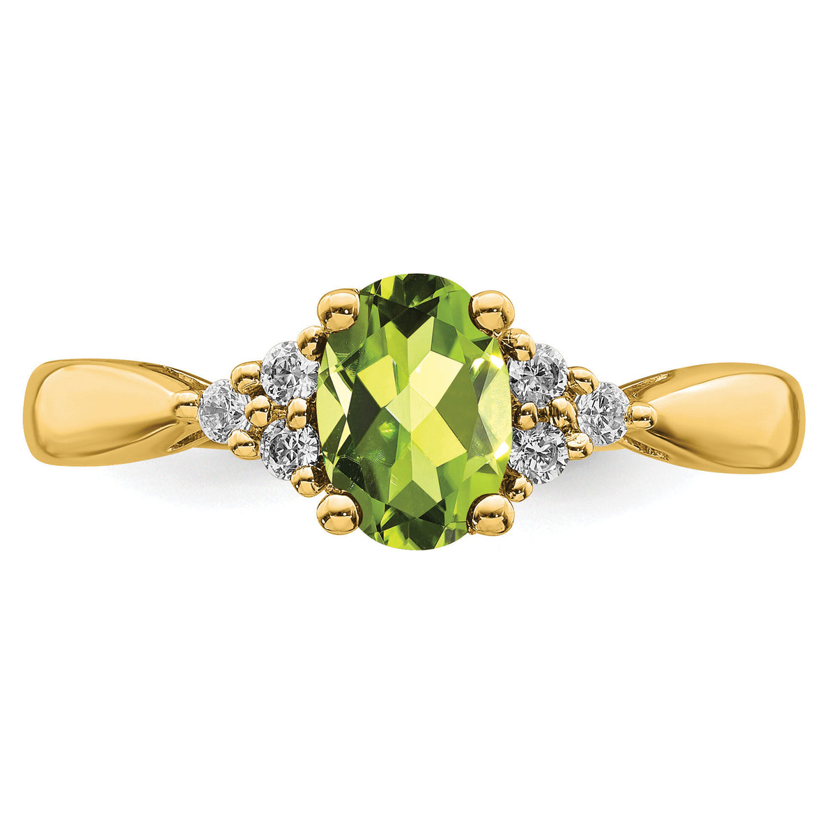 14k Peridot and Diamond Ring-RM7118