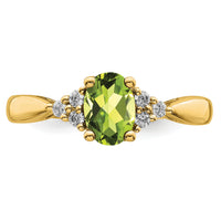 14k Peridot and Diamond Ring-RM7118