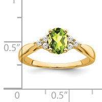 14k Peridot and Diamond Ring-RM7118