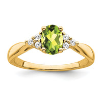14k Peridot and Diamond Ring-RM7118