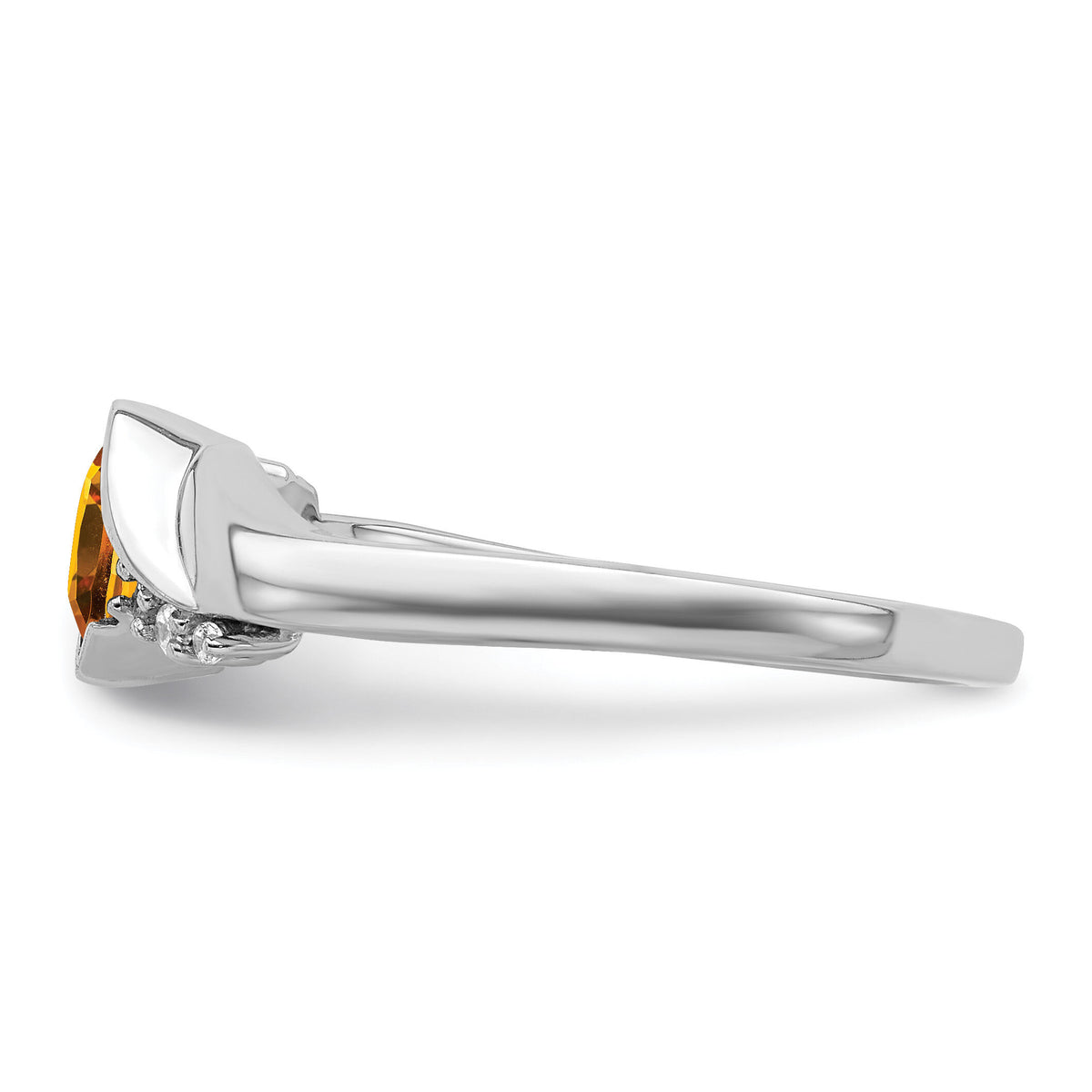 14k White Gold Citrine and Diamond Ring-RM7156