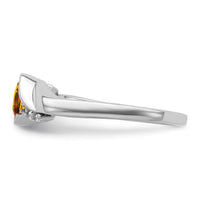 14k White Gold Citrine and Diamond Ring-RM7156