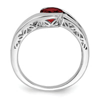 14k White Gold Garnet Bypass Ring-RM7164