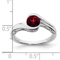 14k White Gold Garnet Bypass Ring-RM7164