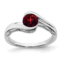 14k White Gold Garnet Bypass Ring-RM7164