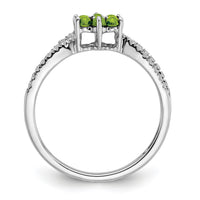 14k White Gold Peridot and Diamond Floral Ring-RM7199