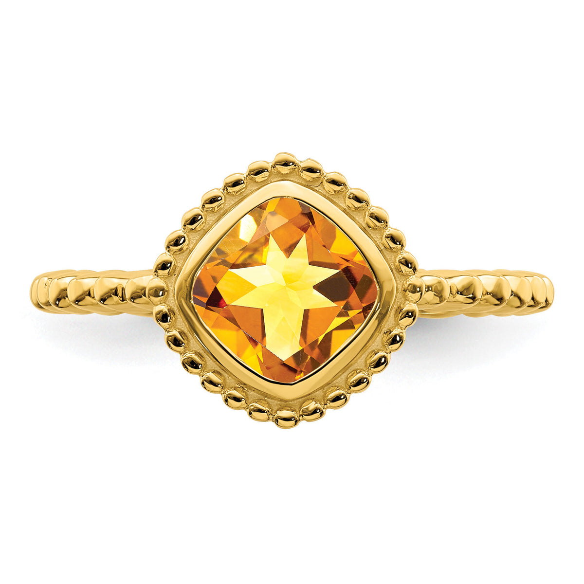 14k Cushion Citrine Ring-RM7201