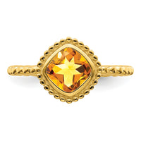 14k Cushion Citrine Ring-RM7201