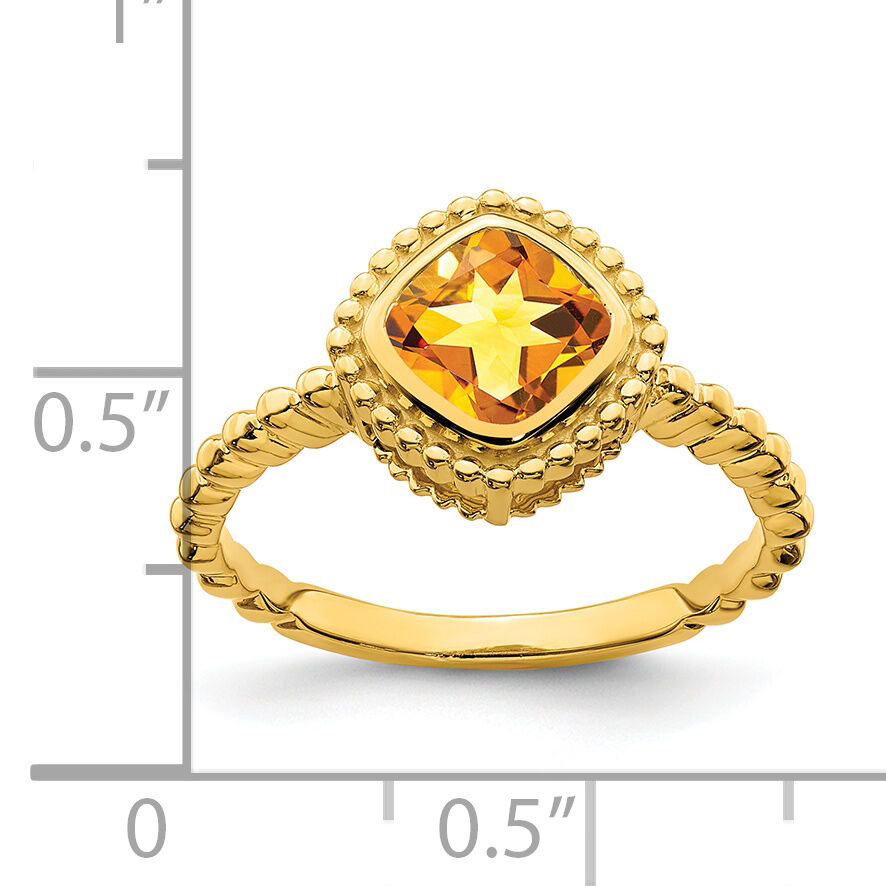 14k Cushion Citrine Ring-RM7201