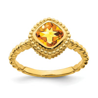 14k Cushion Citrine Ring-RM7201