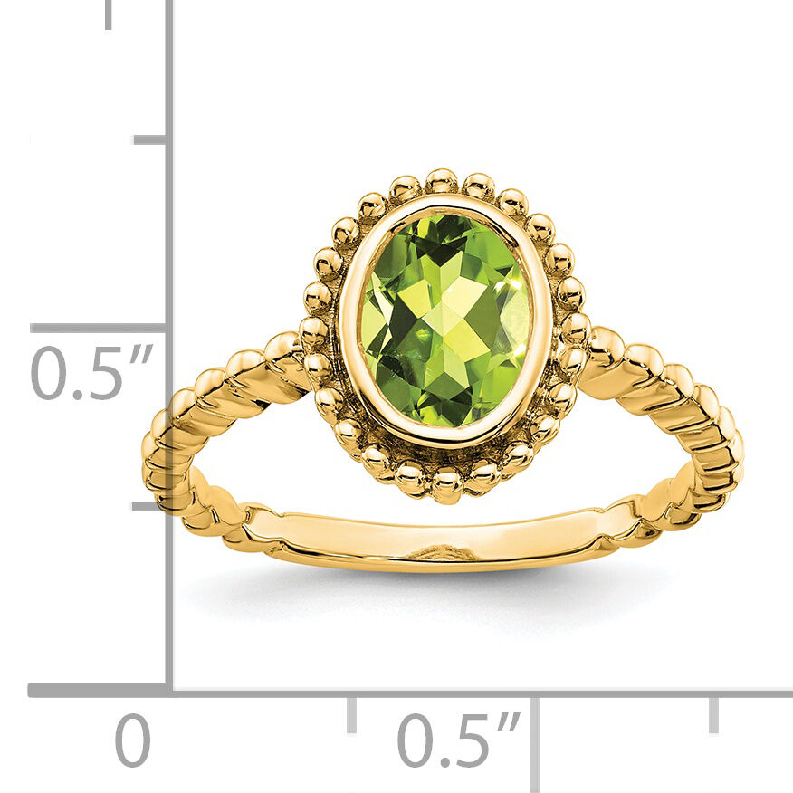 14k Oval Peridot Ring-RM7202