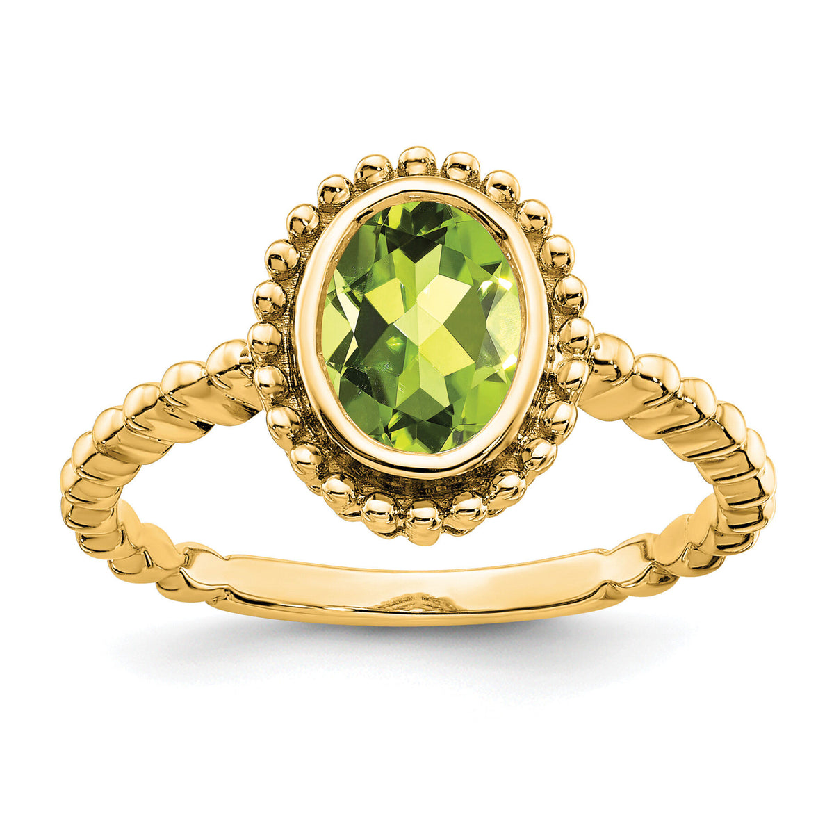 14k Oval Peridot Ring-RM7202