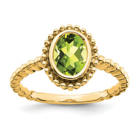 14k Oval Peridot Ring-RM7202