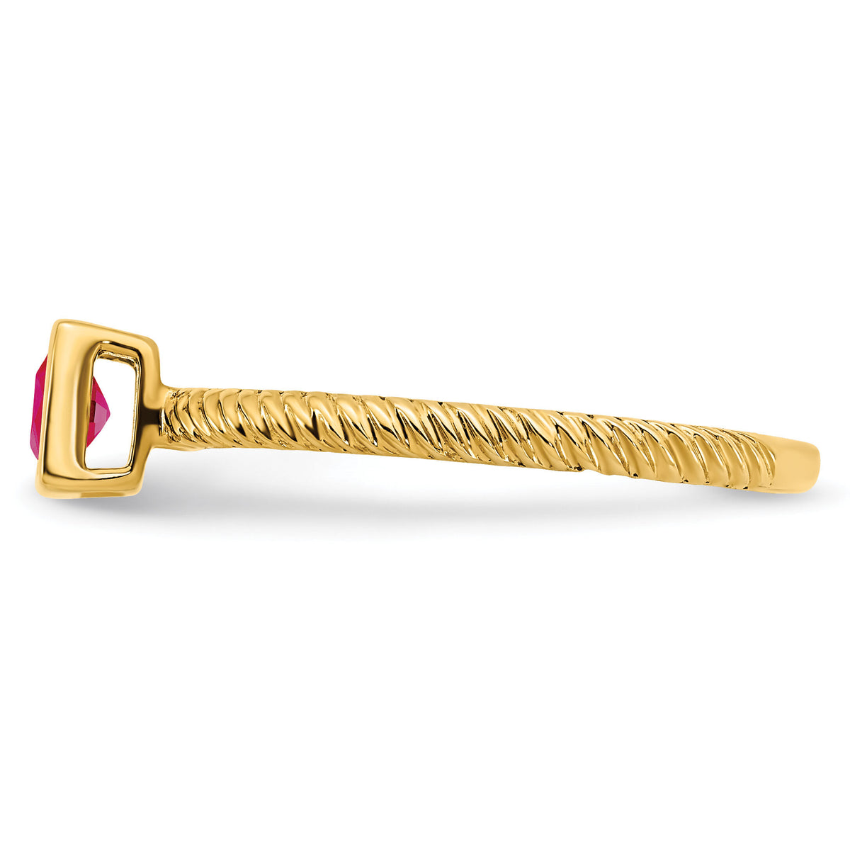 14k Square Bezel Ruby Ring-RM7230