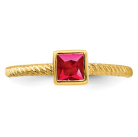 14k Square Bezel Ruby Ring-RM7230