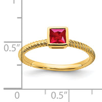 14k Square Bezel Ruby Ring-RM7230