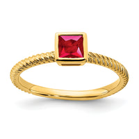 14k Square Bezel Ruby Ring-RM7230