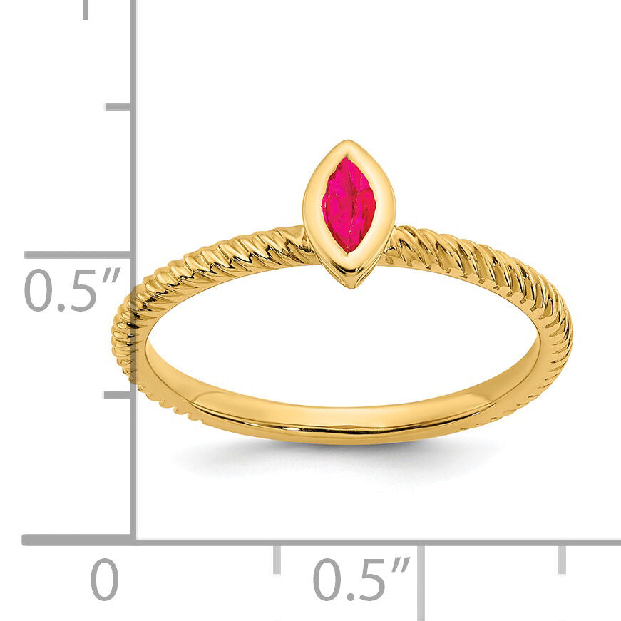 14k Marquise Bezel Ruby Ring-RM7231