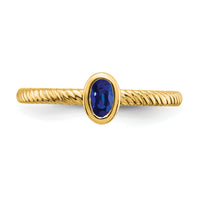 14k Oval Bezel Sapphire Ring-RM7232
