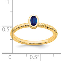14k Oval Bezel Sapphire Ring-RM7232