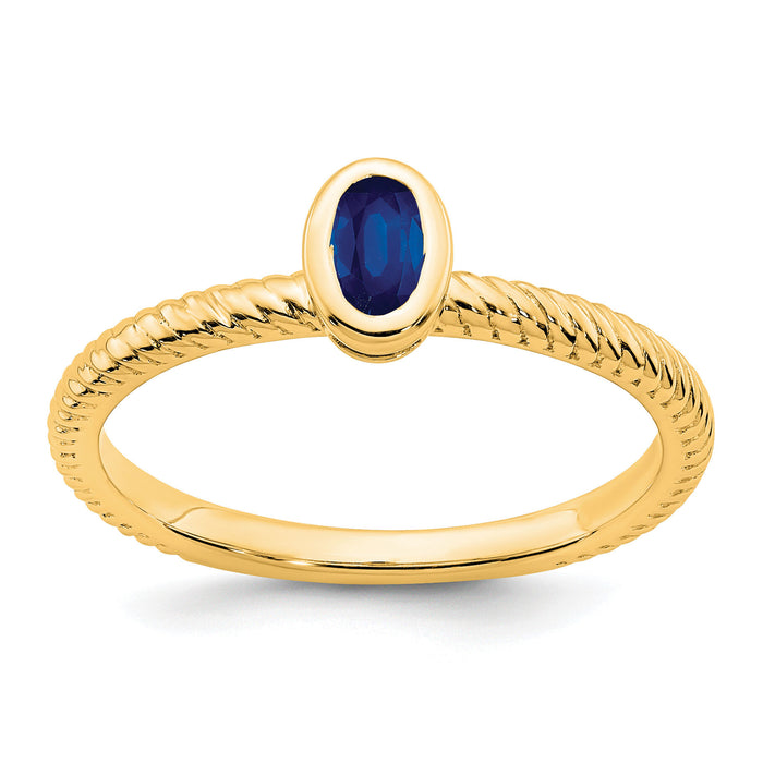 14k Oval Bezel Sapphire Ring-RM7232