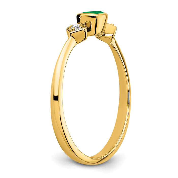 14k Emerald and Diamond Ring-RM7233
