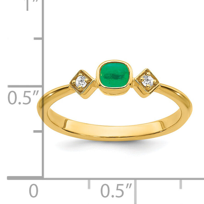 14k Emerald and Diamond Ring-RM7233
