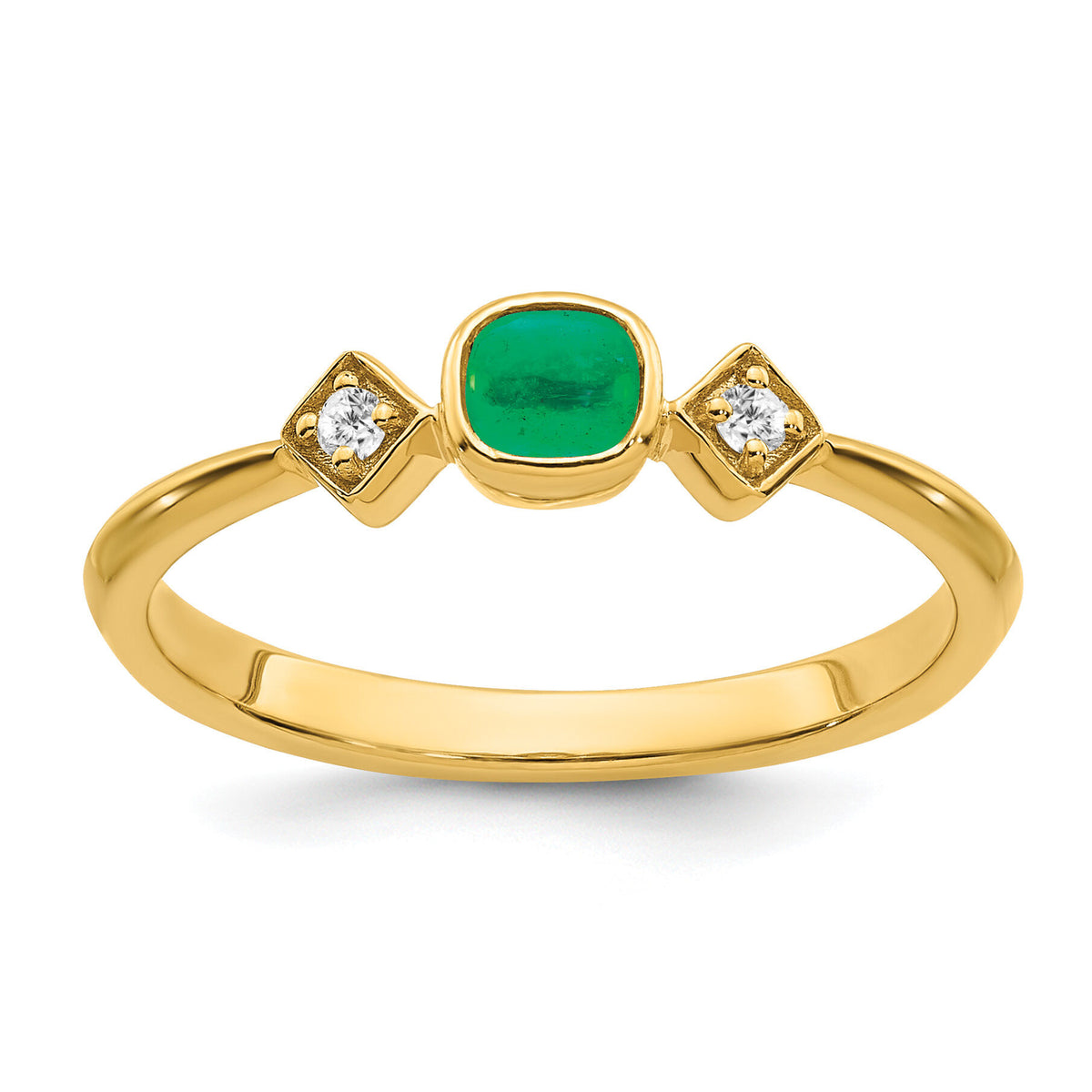 14k Emerald and Diamond Ring-RM7233