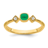 14k Emerald and Diamond Ring-RM7233
