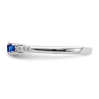 14k White Gold Sapphire and Diamond 3-stone Ring-RM7238
