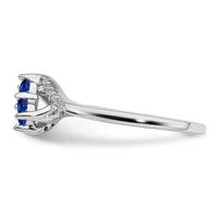 14k White Gold Sapphire and Diamond 2-stone Bypass Ring-RM7239