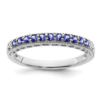 14k White Gold Tanzanite and Diamond Band-RM7244