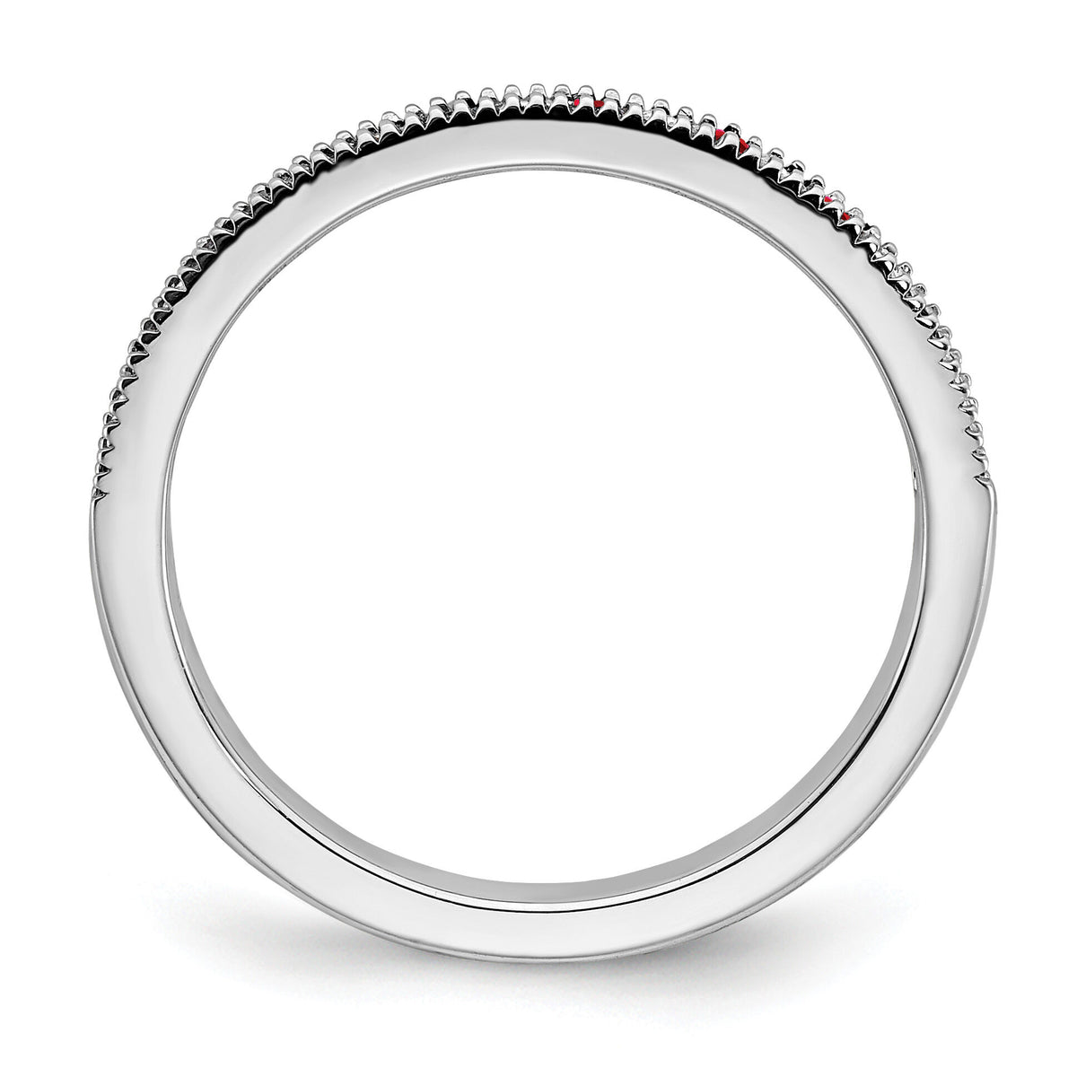 14k White Gold Ruby and Diamond Band-RM7245